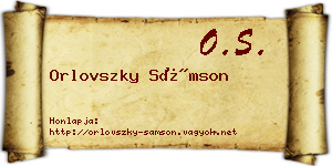 Orlovszky Sámson névjegykártya